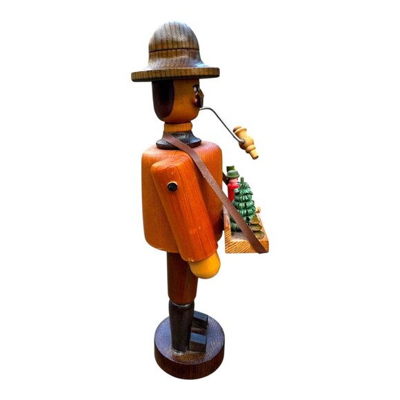 Vtg Erzgenbirge Wooden Incence Smoker Rauchermanner Toy Seller Germany 9.5" - Picture 3 of 9
